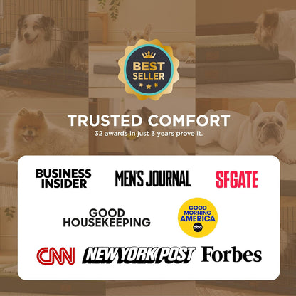 Bedsure Washable Dog Bed Medium Size Dog with Comfy Sherpa, 30X20In Grey | Orthopedic Egg Crate Foam,Comfort Support Flat Rectangle Pet Mat,Non-Slip Bottom,Removable Cover,For Medium Pet up to 30 Lbs